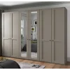 6-türiger Schlafzimmer Kleiderschrank in Hellgrau - Ridonna