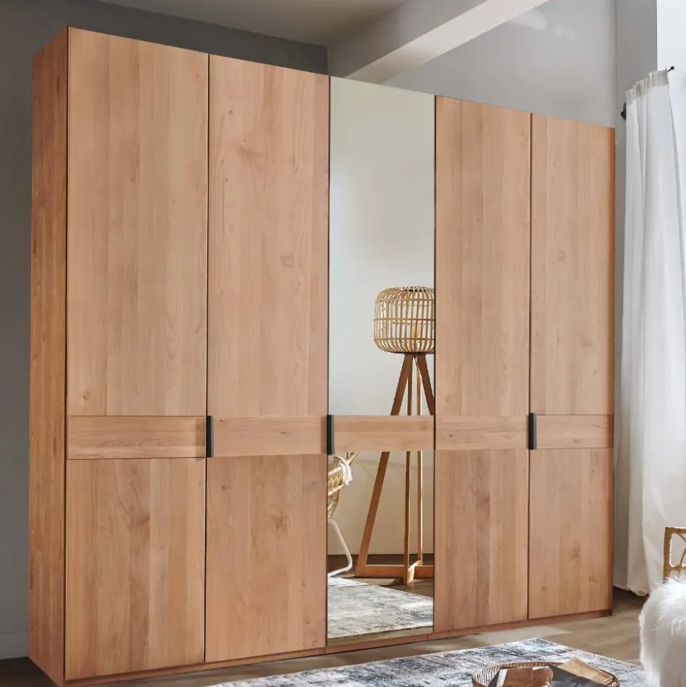 5-türiger Schlafzimmer-Kleiderschrank teilmassiv - Murray