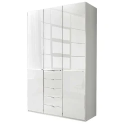3-türiger Schlafzimmerschrank in Weiß Glasfront - Rocca