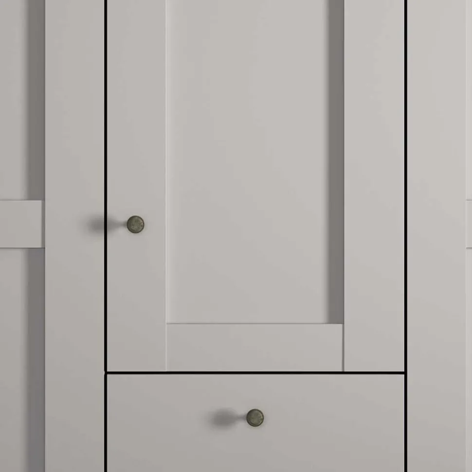 5-türiger Schlafzimmer-Schrank in Hellgrau - Ridonna