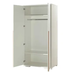 2-türiger Schlafzimmerschrank in Weiß mit Buche - Eldrus