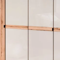 6-türiger Schlafzimmerschrank in Kernbuche & Beige - Krofun