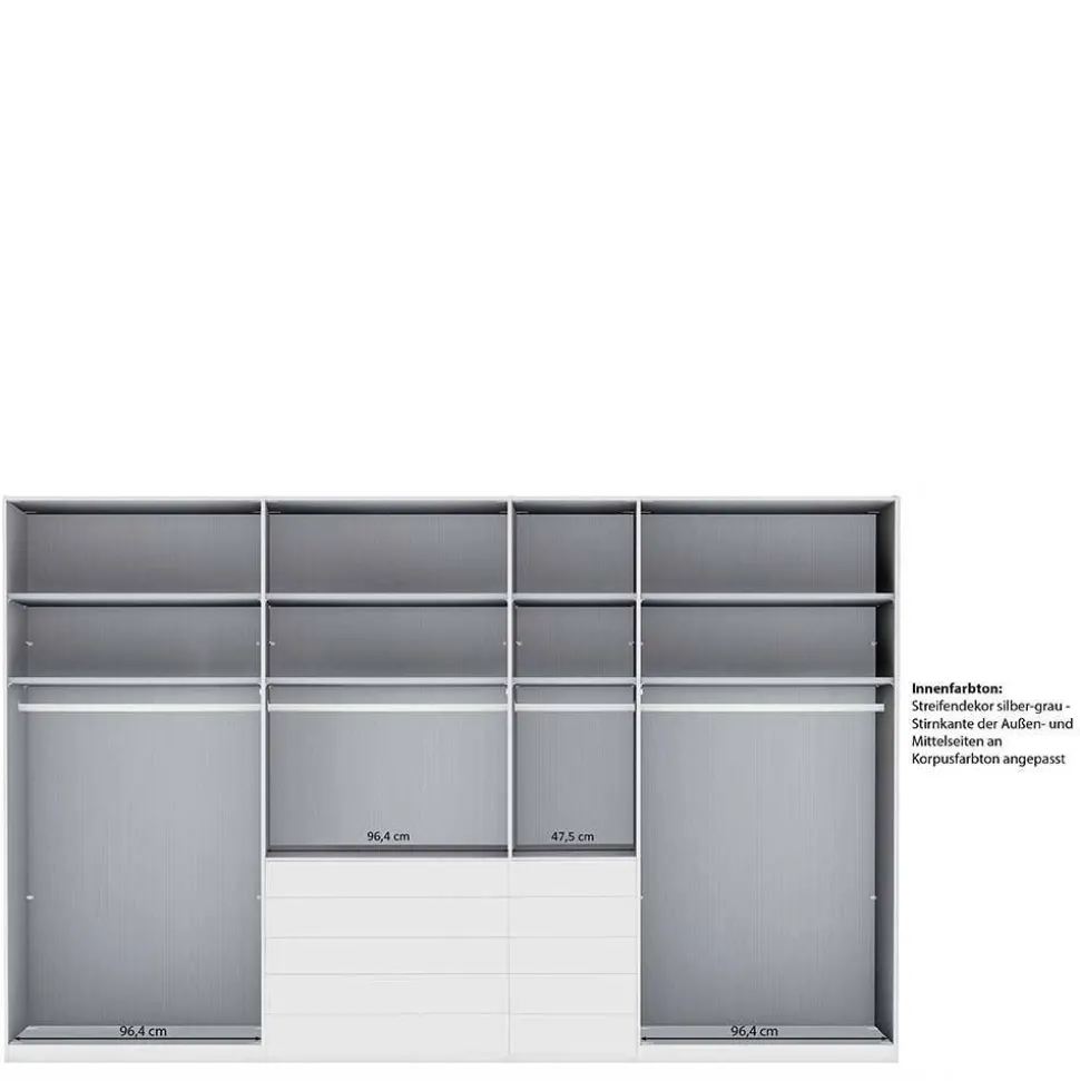 7-türiger Schlafzimmerschrank zweifarbig - Pascan