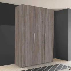 2-türiger Schlafzimmerschrank in dunkler Holzoptik - Crenba