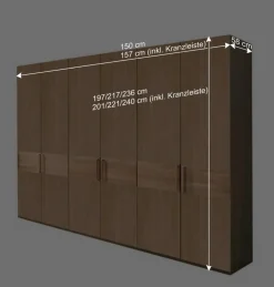 6-türiger Schlafzimmerschrank ohne Spiegel - Emdsiva I