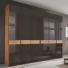 6-türiger Schrank mit Glas Dunkelbraun - Hung