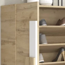 2-türiger Schuhschrank mit sechs schrägen Böden - Lornas