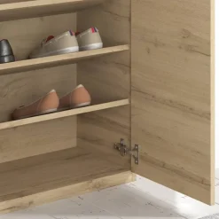 2-türiger Schuhschrank mit sechs schrägen Böden - Lornas