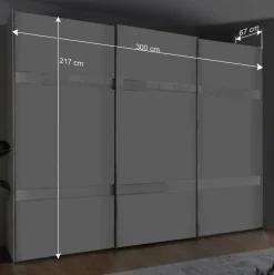 3-türiger Schwebetürenschrank in Weiß - Elisabeth