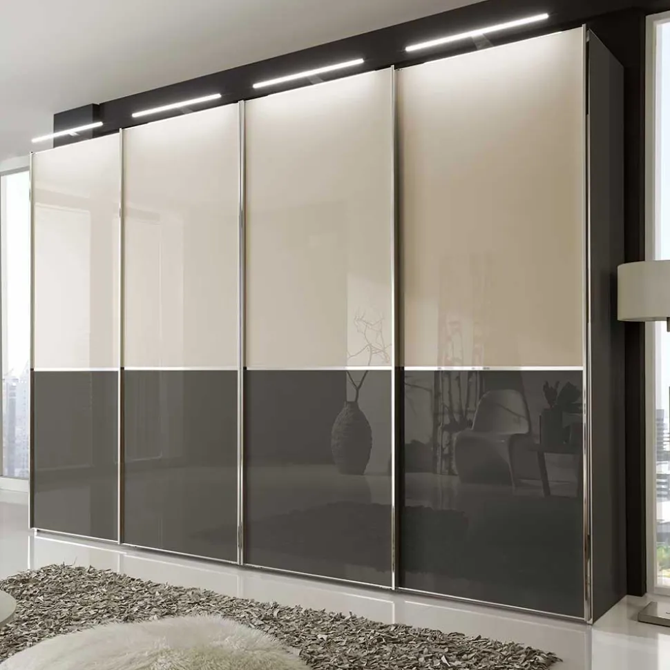 4-türiger Schwebetüren-Schrank mit Glas Front - Scolari