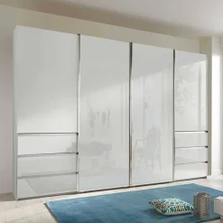 4-türiger Schwebetürenschrank in Weiß - Highlamp