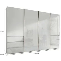 4-türiger Schwebetürenschrank in Weiß - Highlamp