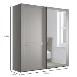 2-türiger Schwebetüren-Schrank mit Spiegel - Ridonna