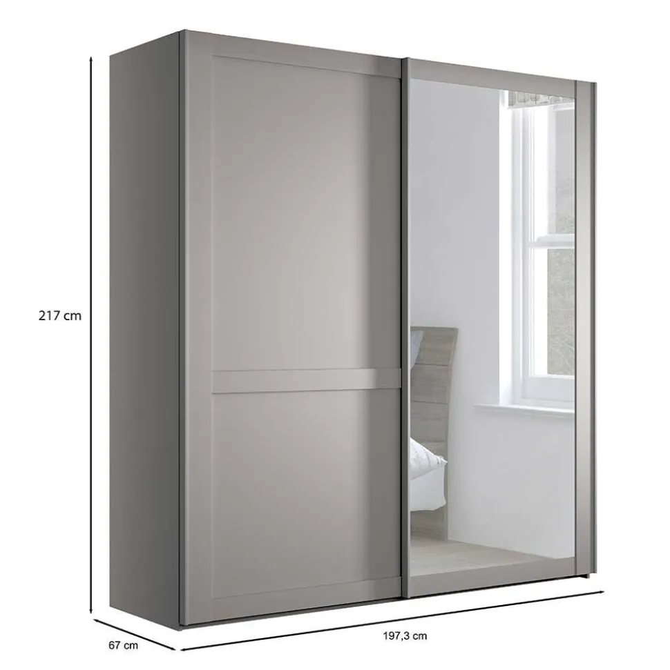 2-türiger Schwebetüren-Schrank mit Spiegel - Ridonna