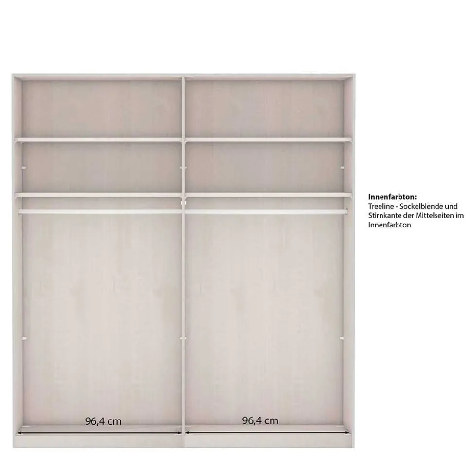 2-türiger Schwebetüren-Schrank mit Spiegel - Ridonna