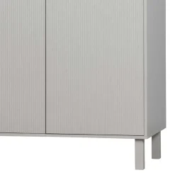 2-türiger Skandi Kleiderschrank in Grau - Huvina