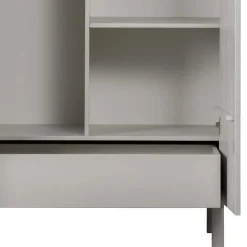 2-türiger Skandi Kleiderschrank in Grau - Huvina