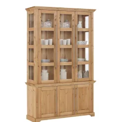 6-türiger Vitrinenschrank aus Kiefer massiv - Noellisa