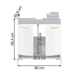 2-türiger Waschbeckenunterschrank 60x56x34 cm - Nancys
