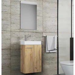 1-türiger Waschtisch & Spiegel kompakt - Violetty (zweiteilig)