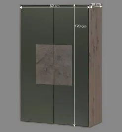 2-türiger Wohnzimmer Hängeschrank in Grau - Ajevos