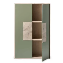 2-türiger Wohnzimmer Hängeschrank in Grau - Ajevos