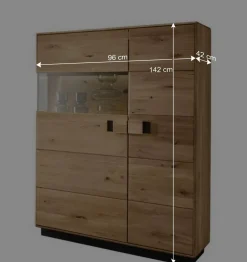 2-türiger Wohnzimmerschrank mit LED Beleuchtung - Xeddos