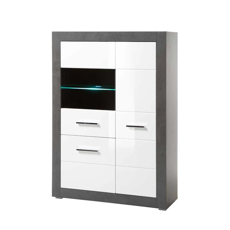 3-türiges Highboard mit Glas Einsatz - Istensa