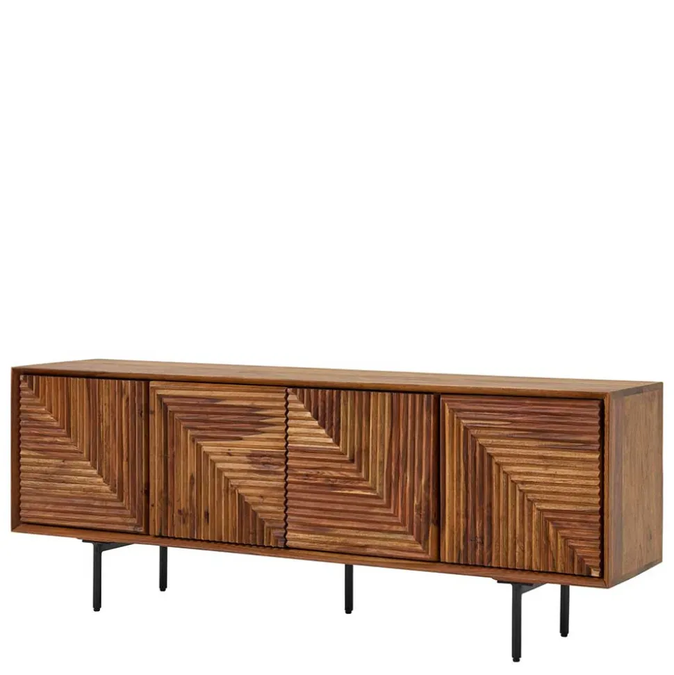 4-türiges Massivholz Sideboard 140 cm breit - Surin