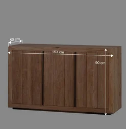 3-türiges Sideboard aus Teak Massivholz - Myons