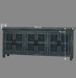 6-türiges Sideboard in Blau - Enrossino