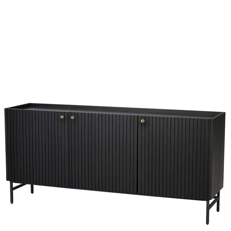 3-türiges Sideboard in Schwarz - Hemorian