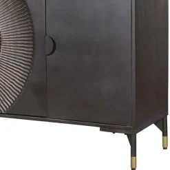 4-türiges Sideboard in Schwarz und Messing - Alkatar