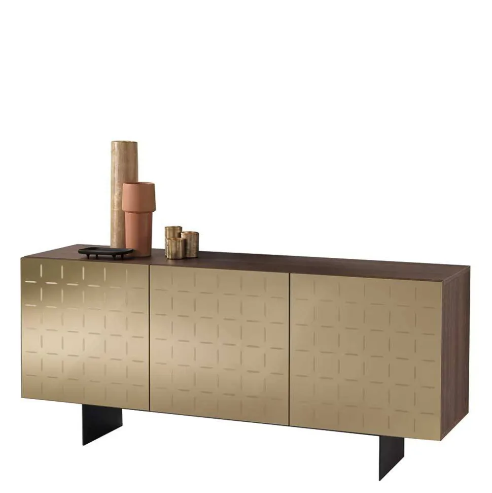 3-türiges Sideboard mit Spiegel Front Bronze - Imarena