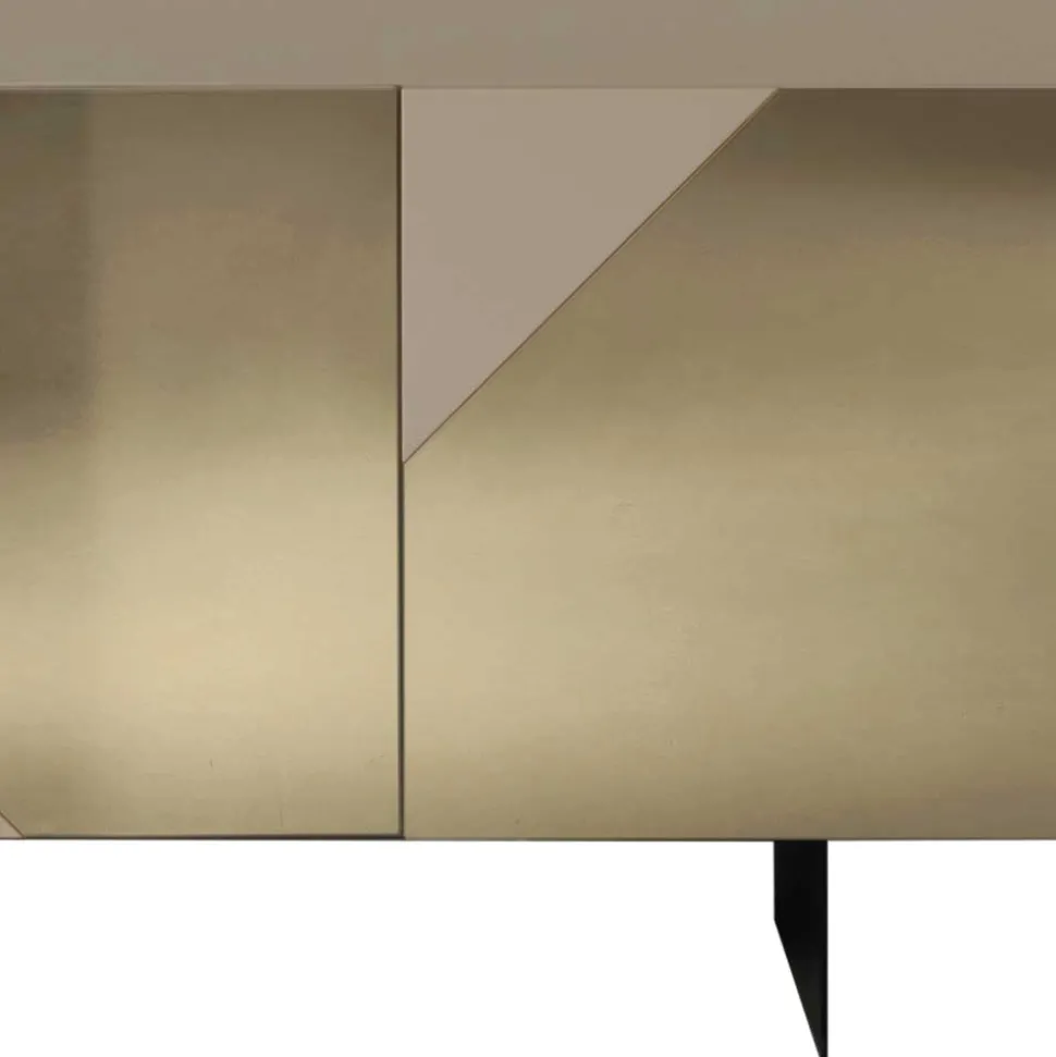 3-türiges Sideboard mit Spiegelglas in Bronze - Razepta