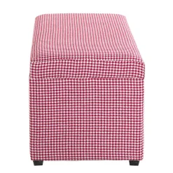 Truhe mit Hahnentritt Muster in Rot Weiß - Chetna