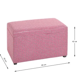 Truhe mit Hahnentritt Muster in Rot Weiß - Chetna