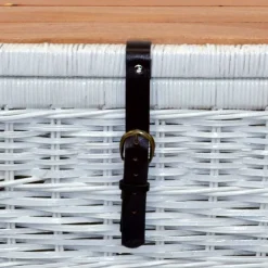 Truhe Wohnzimmertisch aus Rattan Weiß - Jacopo