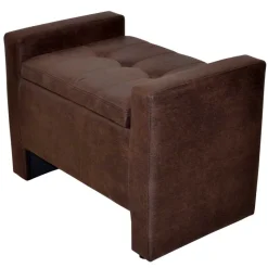 Truhenbank in Braun mit Wangengestell - Rever