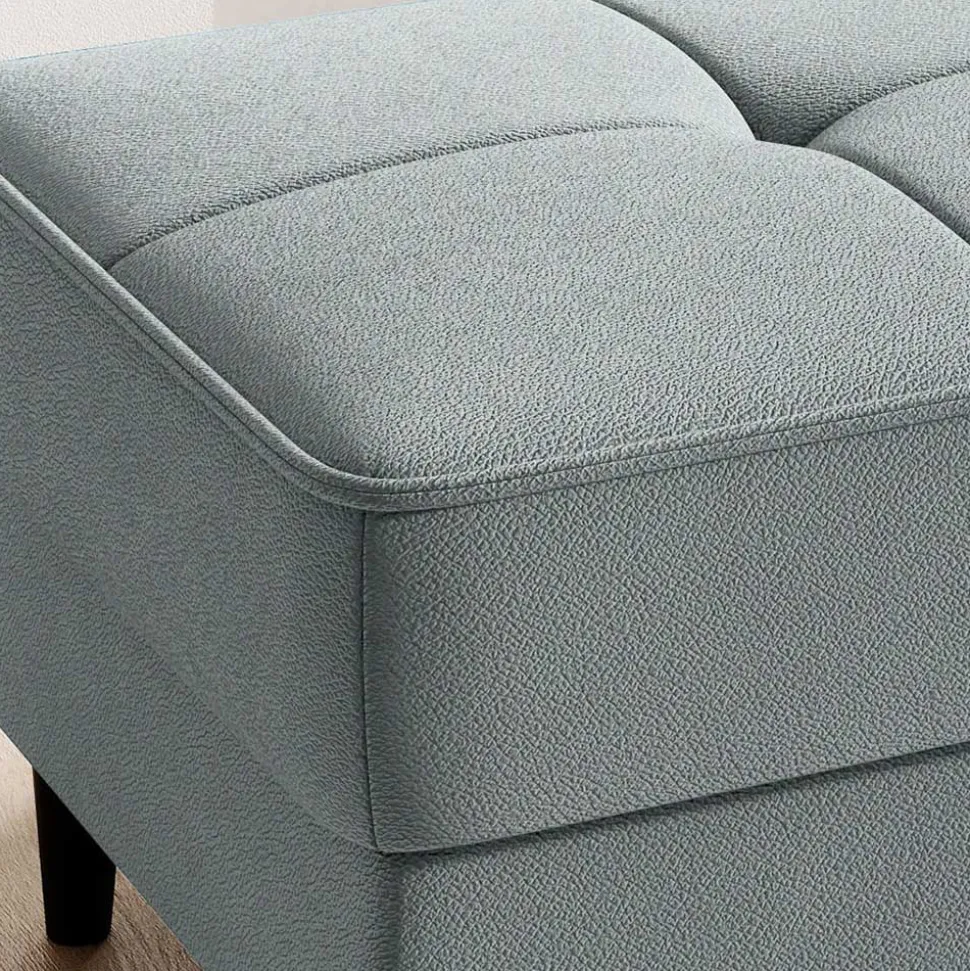 Truhenhocker in Mintgrün Strukturstoff - Talateo