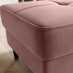 Truhen-Hocker in Rosenholz Stoffbezug - Dacura