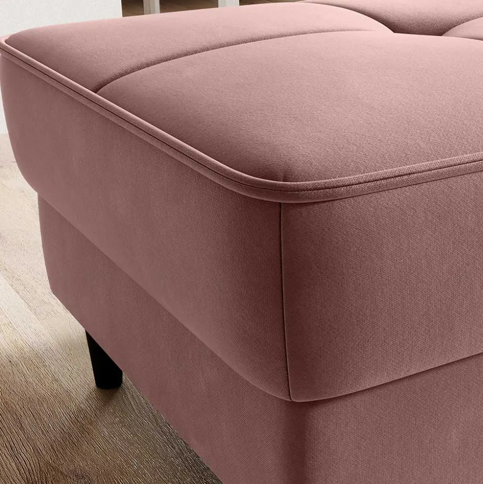 Truhen-Hocker in Rosenholz Stoffbezug - Dacura