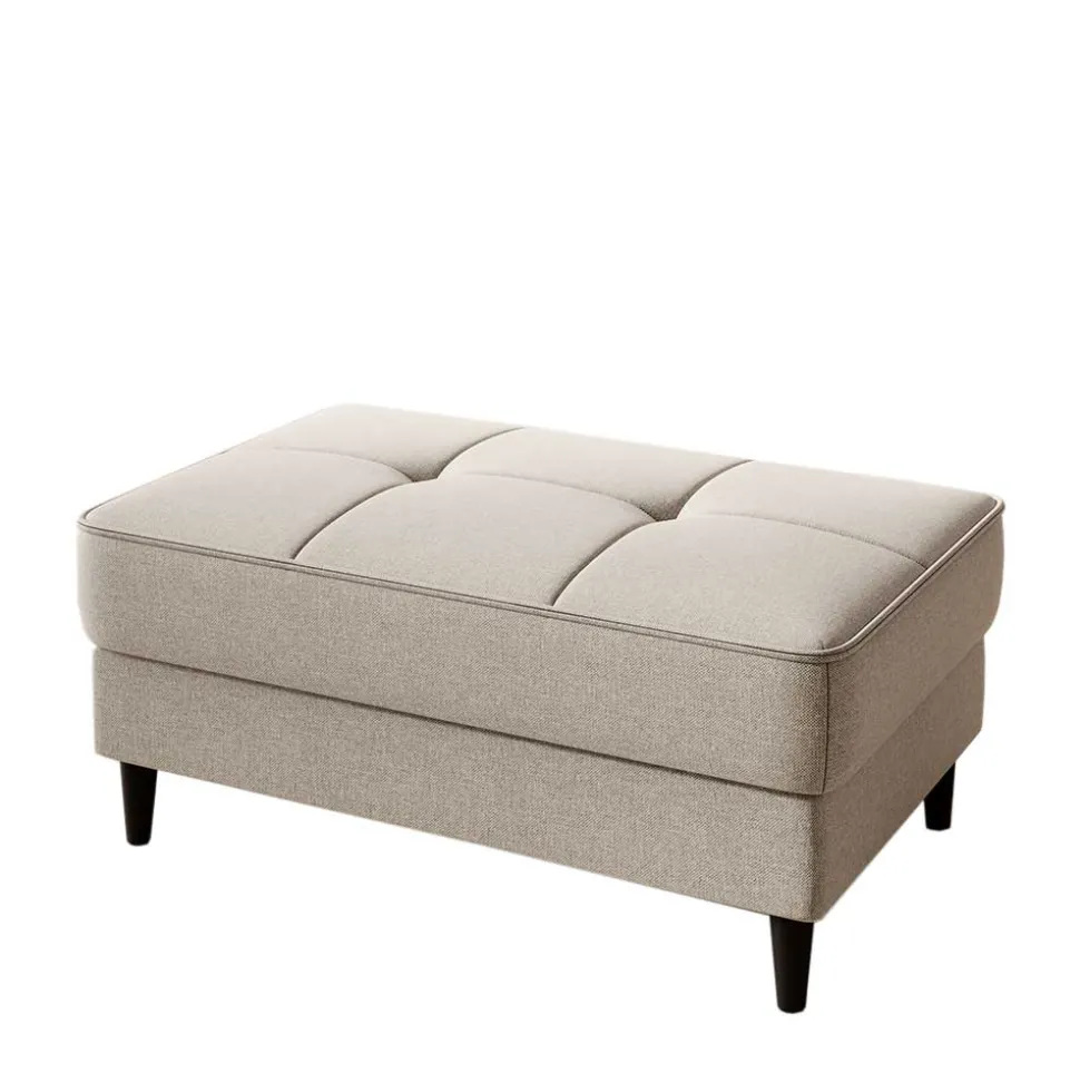 Truhen-Polsterhocker in Cremeweiß Stoff - Philippe