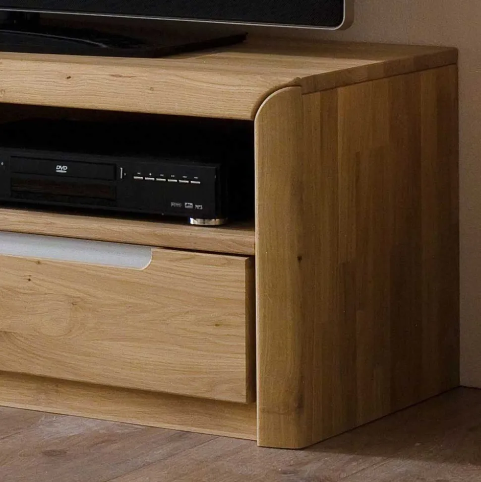 TV Anbauwand Croconia aus Wildeiche Massivholz (vierteilig)