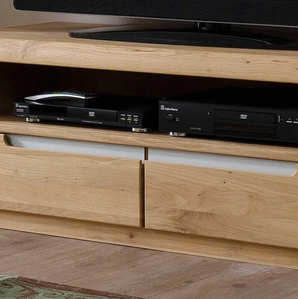 TV Anbauwand Croconia aus Wildeiche Massivholz (vierteilig)