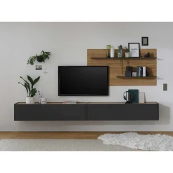 TV Anbauwand für Fernseher hängend - Ahilav I (dreiteilig)