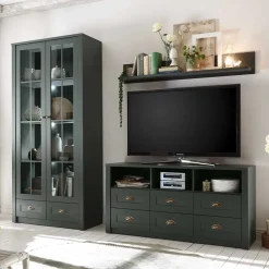 TV Anbauwand in Dunkelgrün - Niestov (dreiteilig)
