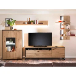 TV Anbauwand in Eicheoptik - Nikdus (vierteilig)
