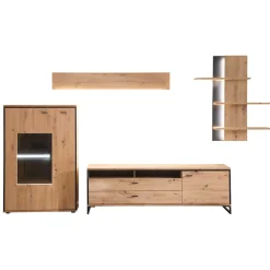 TV Anbauwand in Eicheoptik - Nikdus (vierteilig)