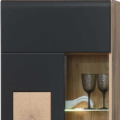 TV Anbauwand in Schwarz & Wildeiche - Kandu (vierteilig)